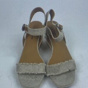 Lucky Brand Espadrille Wedge Sandals Size 11 Raw hem Boho Ankle strap New NWOT
